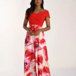 Spoločenské šaty s výraznou kvetinovou sukňou